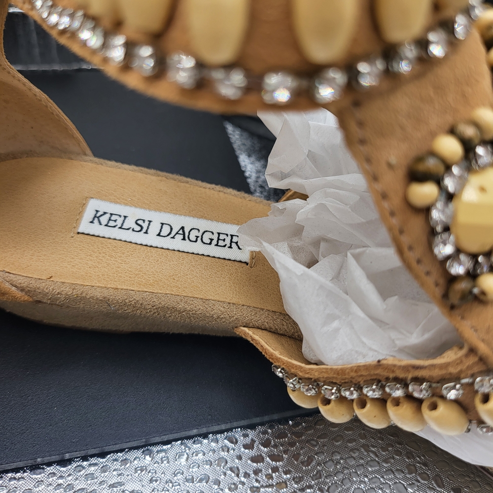 Kelsi Dagger Women's Tan Embellished Sandals